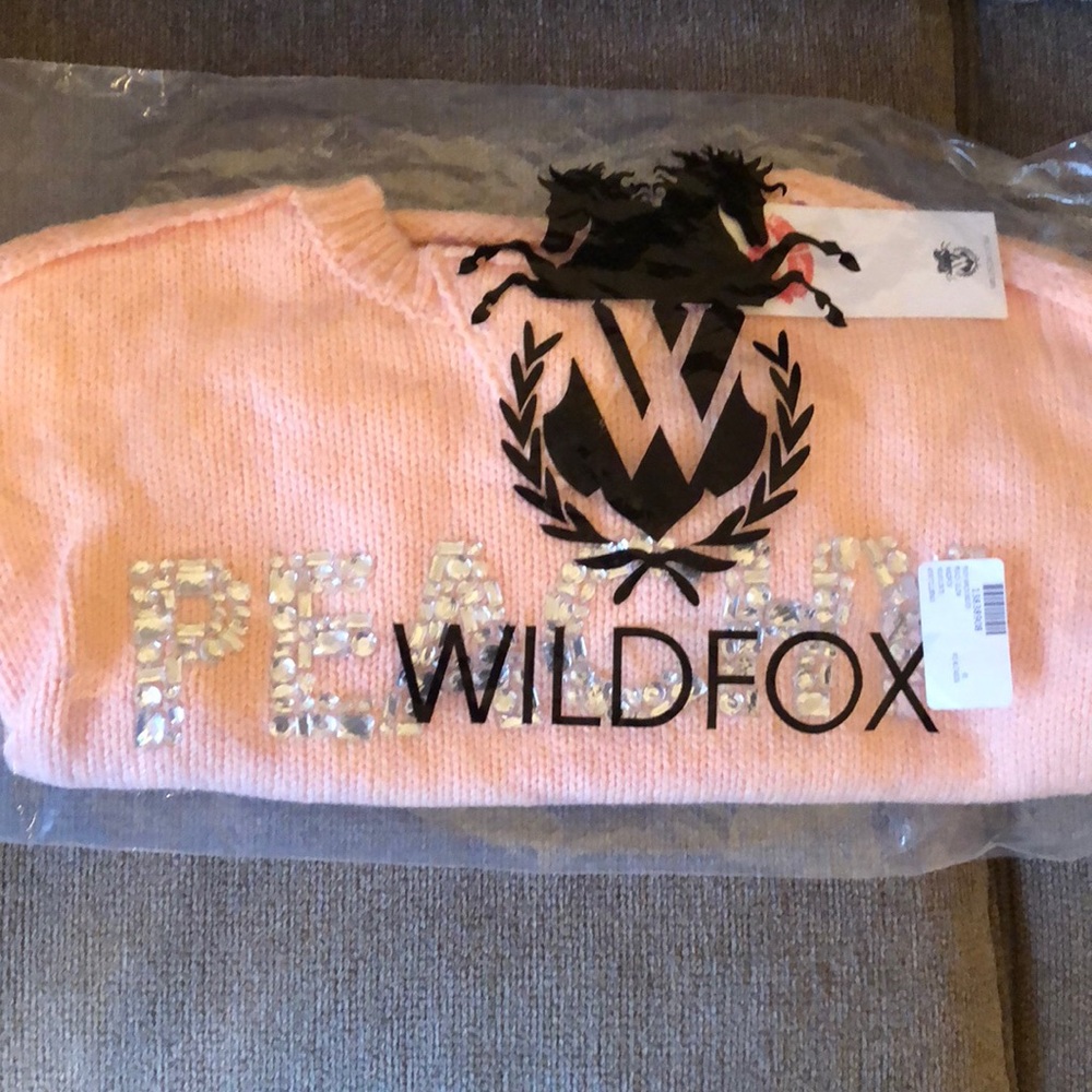 HP π NWT Wildfox Peachy Rhinestone Sweater - Picture 5 of 5